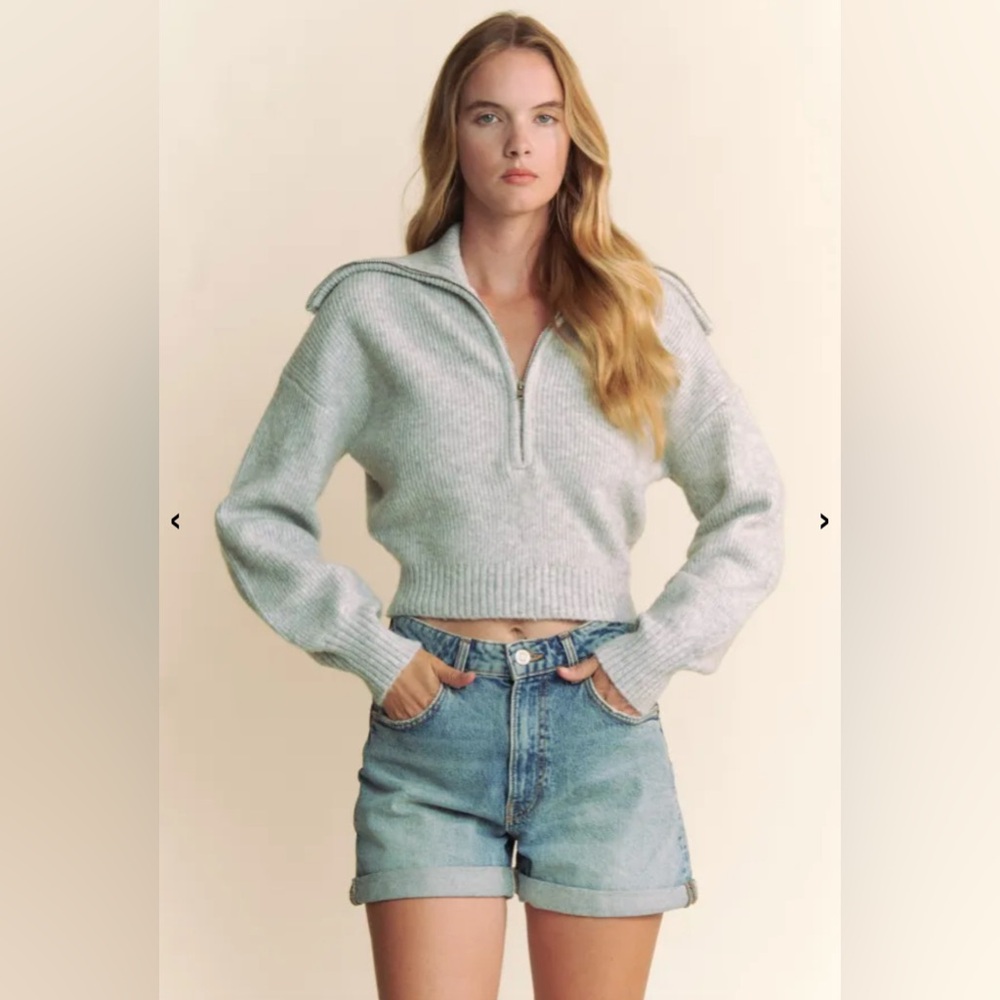 Hers & Mine Zip Up Crop Sweater - Picture 6 of 12